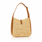 Saint Laurent Le 5 À 7 Raffia & Leather Shoulder Bag