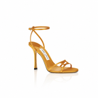Jimmy Choo Leo 100 Bronze Satin Sandals