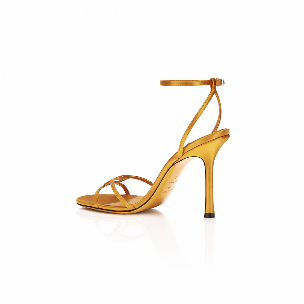 Jimmy Choo Leo 100 Bronze Satin Sandals