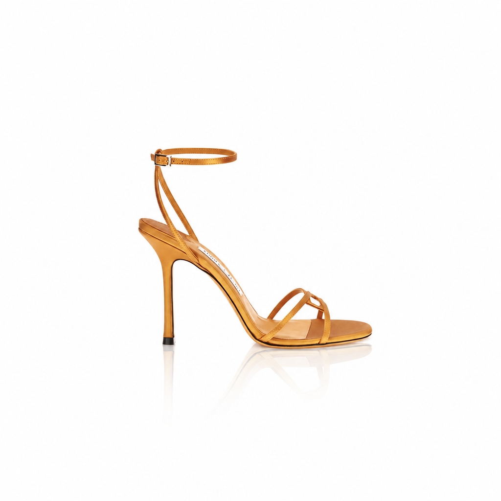 Jimmy Choo Leo 100 Bronze Satin Sandals