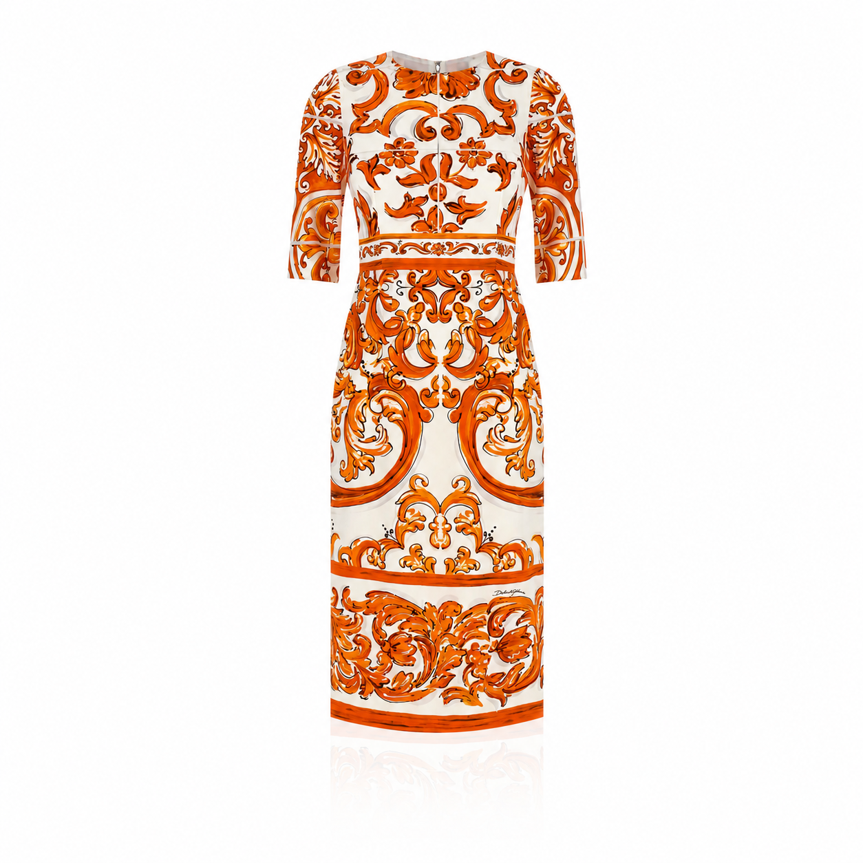 Dolce & Gabbana Majolica Silk Midi Dress
