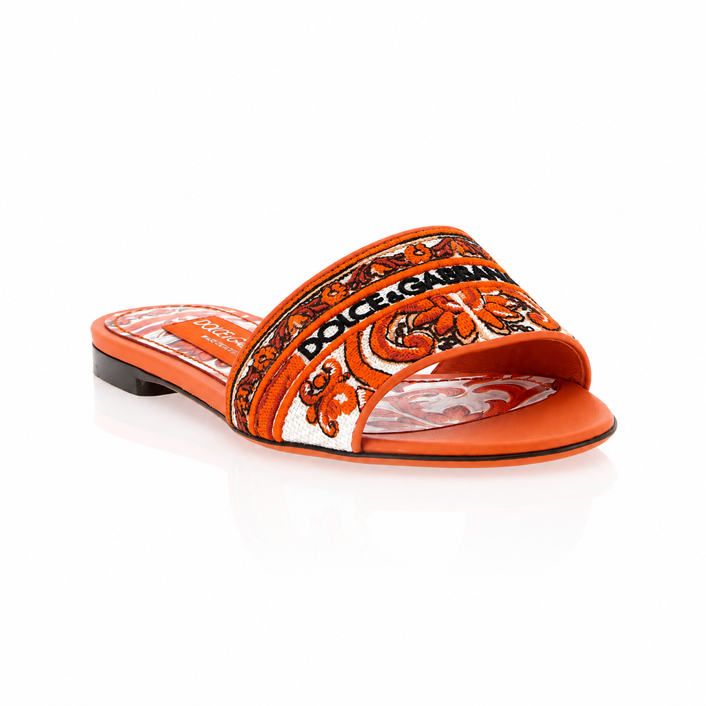 Dolce & Gabbana Majolica Bianca Slides