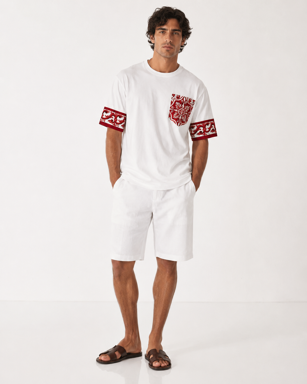 Dolce & Gabbana Majolica Cotton-Silk T-Shirt