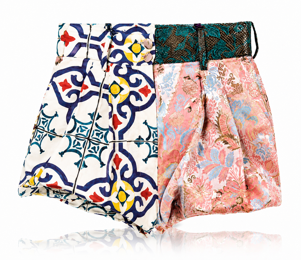 Dolce & Gabbana Majolica Brocade Hot Shorts