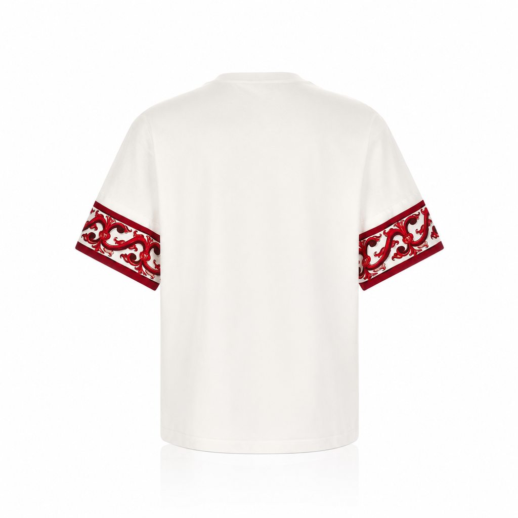 Dolce & Gabbana Majolica Cotton-Silk T-Shirt