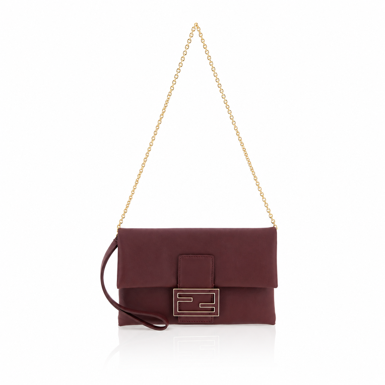 Fendi Mamma Baguette Pouch Burgundy