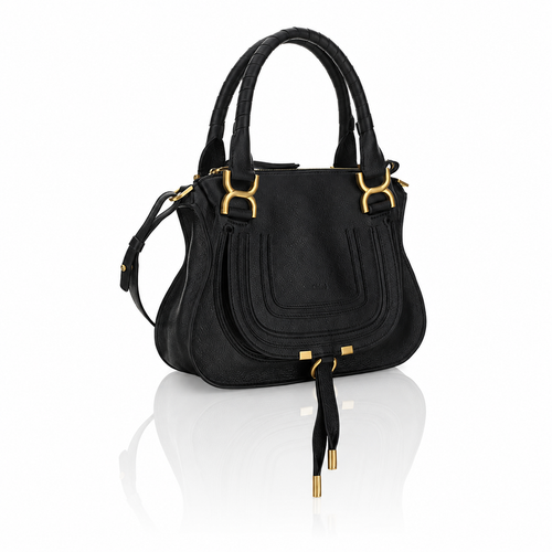Chloé Small Marcie Black Grained Leather