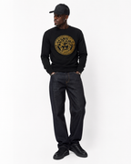Versace Medusa Embroidery Black Sweater
