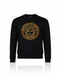 Versace Medusa Embroidery Black Sweater