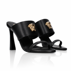 Versace La Medusa Wide-Strap Heeled Mule