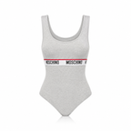 Body Moschino grigio a righe orizzontali
