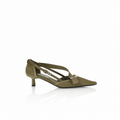 Prada Militare Asymmetric Canvas Pumps