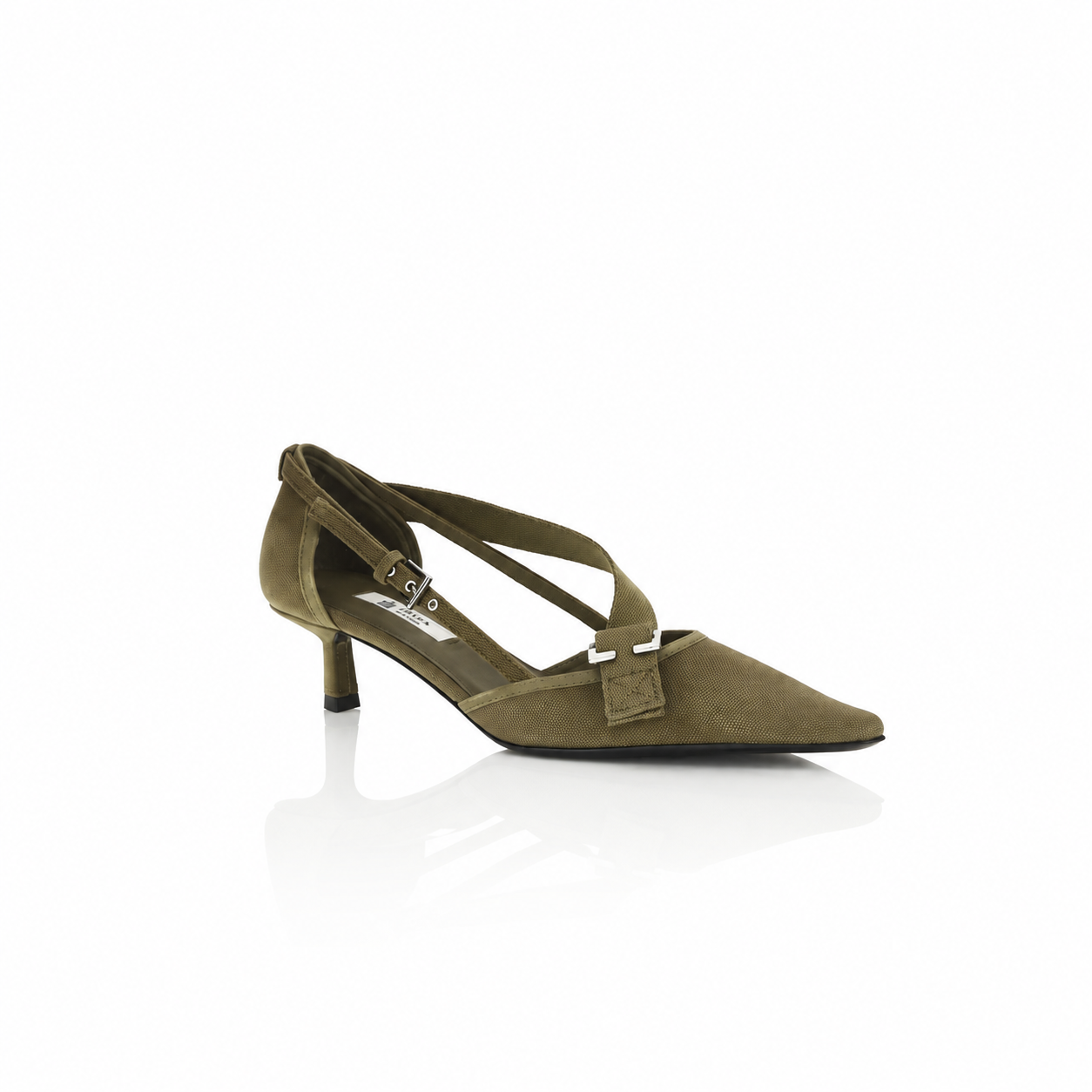 Prada Militare Asymmetric Canvas Pumps