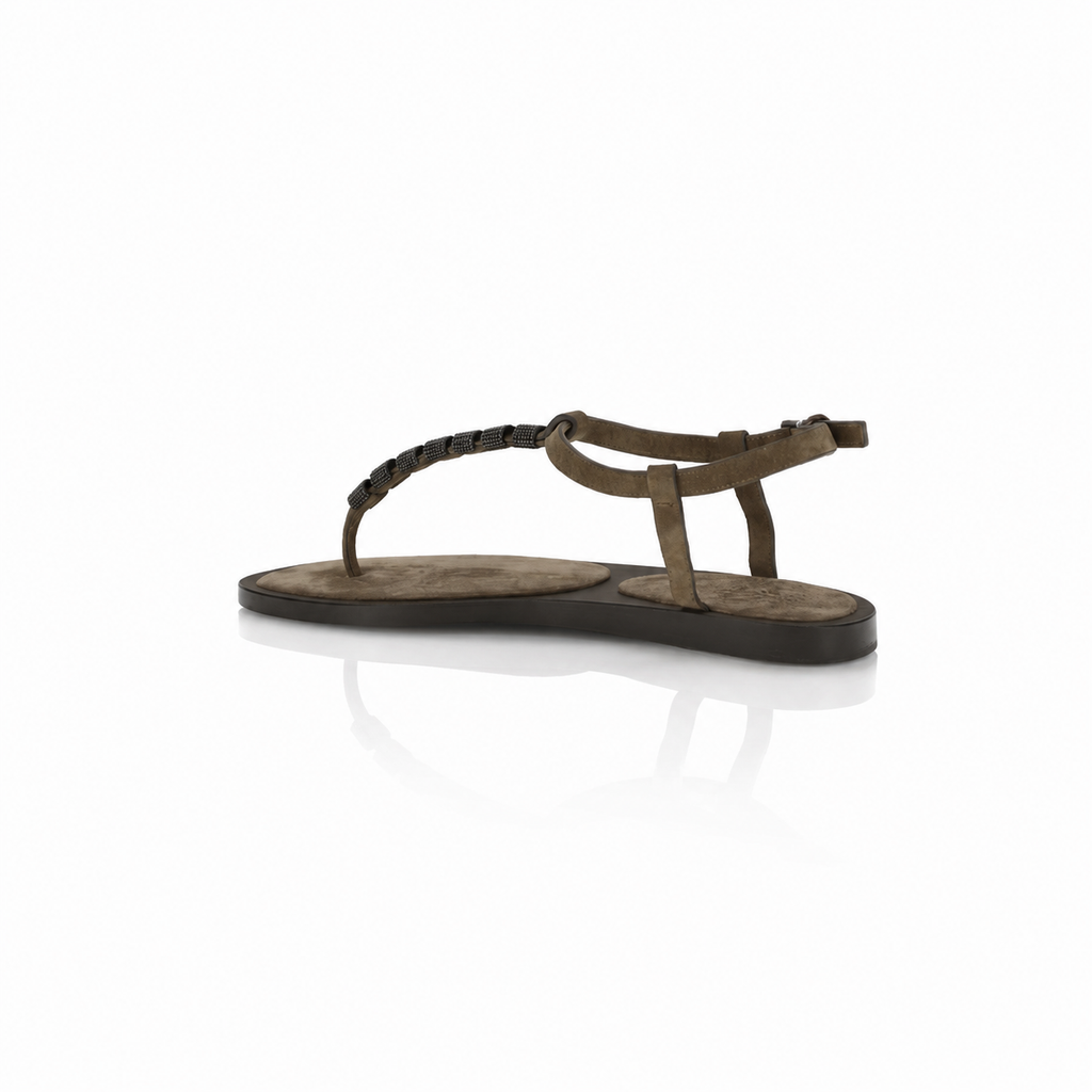 Brunello Cucinelli Monili T-Strap Sandals