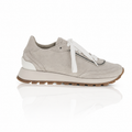 Brunello Cucinelli Suede Monili Light Grey Sneakers