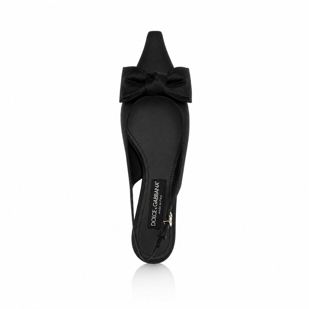 Dolce & Gabbana Mun Satin Bow Slingback Pumps