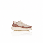 Chloé Nama Maple Pink Embroidered Sneakers