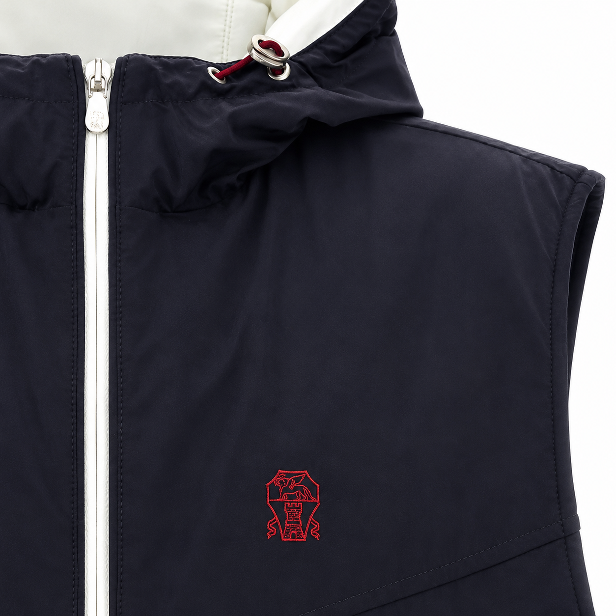Brunello Cucinelli Navy Hooded Gilet