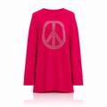 Moschino Rhinestone Peace Knitted Sweater Dress Fuchsia