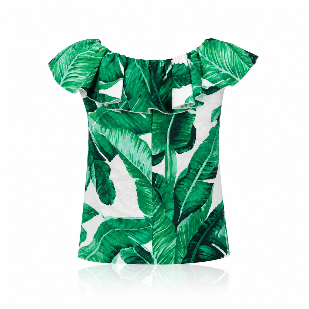 Dolce & Gabbana Pineapple Banana Ruffle Blouse