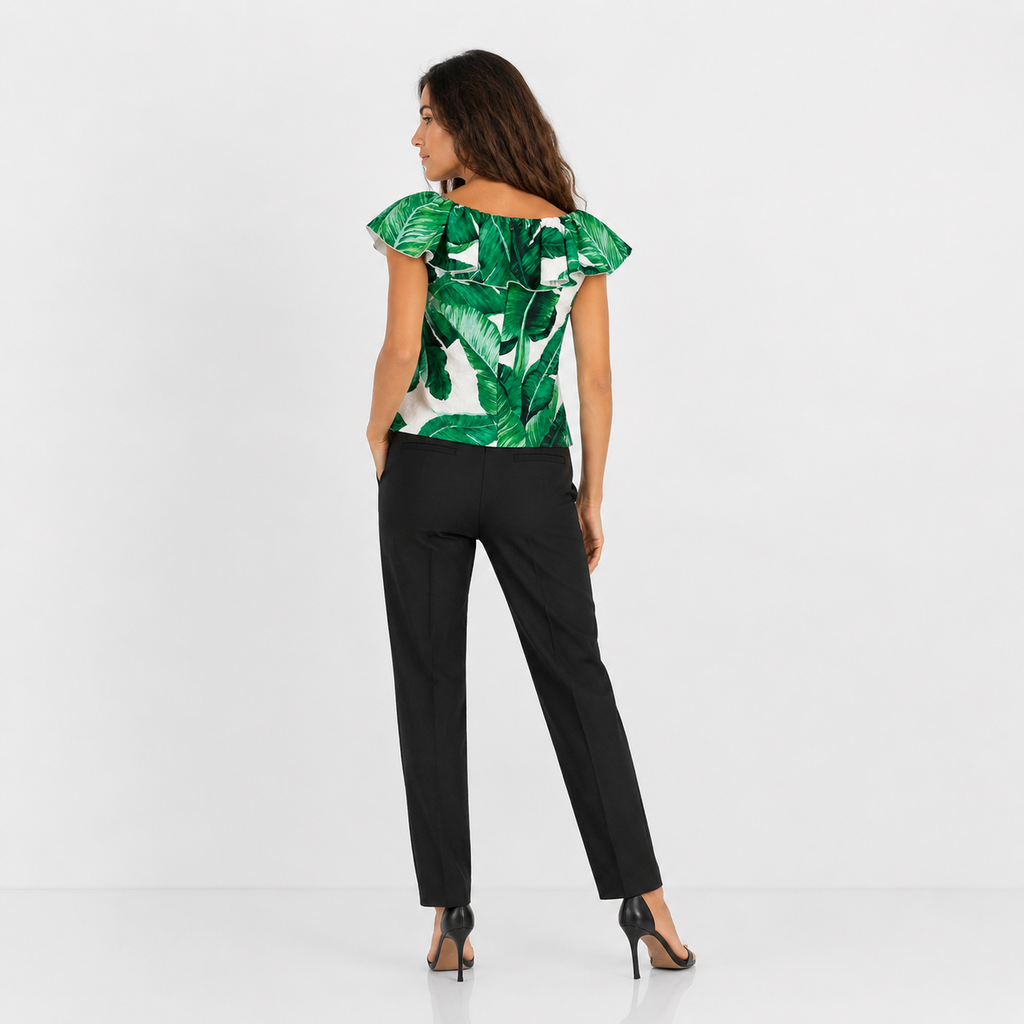Dolce & Gabbana Pineapple Banana Ruffle Blouse