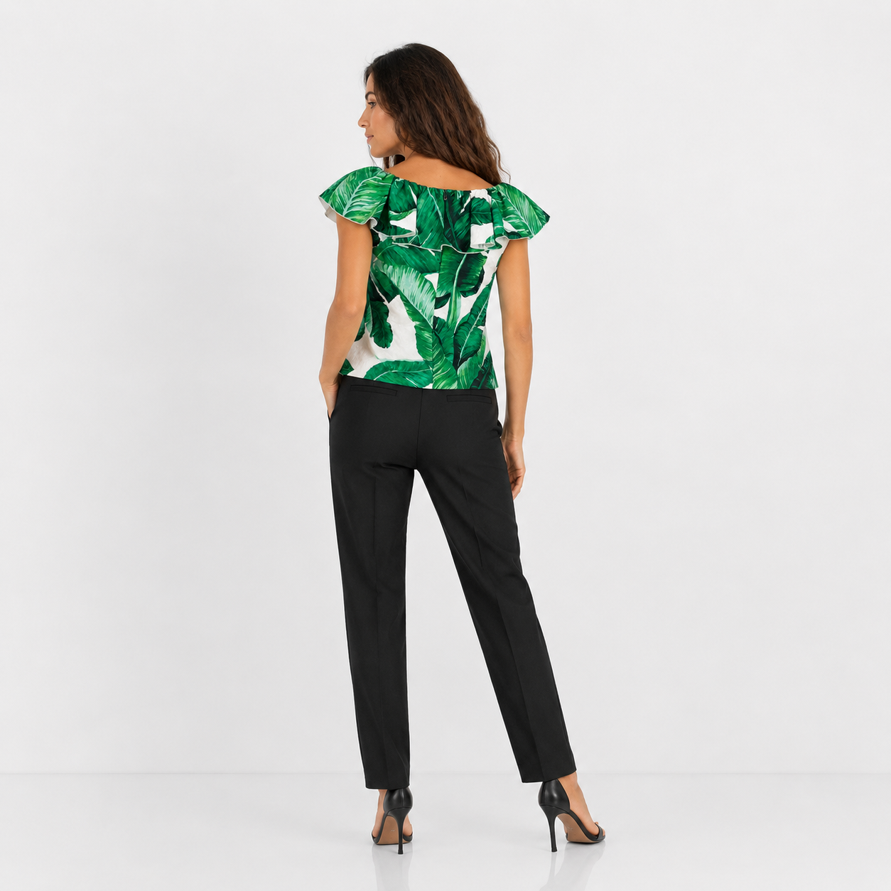 Dolce & Gabbana Pineapple Banana Ruffle Blouse