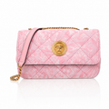 Versace Pink Baroque Jacquard Quilted Medusa Shoulder Bag