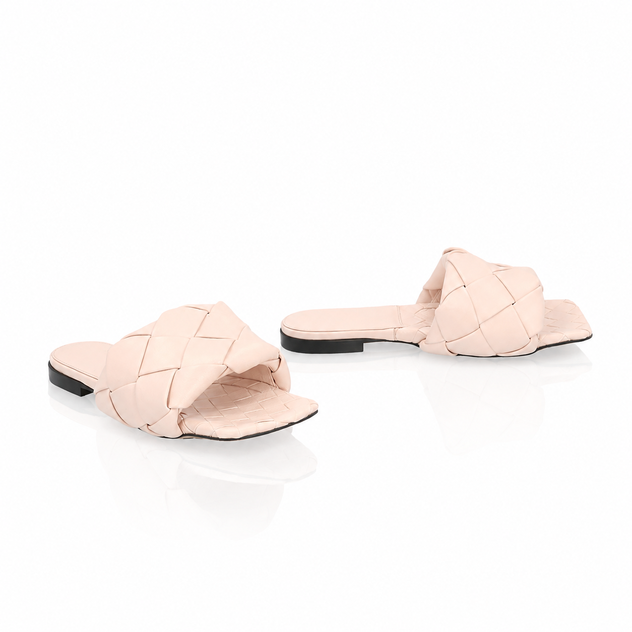 Bottega Veneta Intrecciato Lido Pink Slides