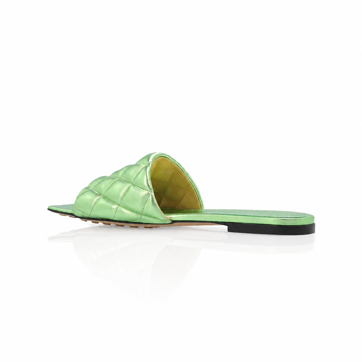 Bottega Veneta Padded Pistachio Slides