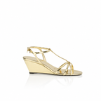 Prada Platino Leather Wedge Sandals