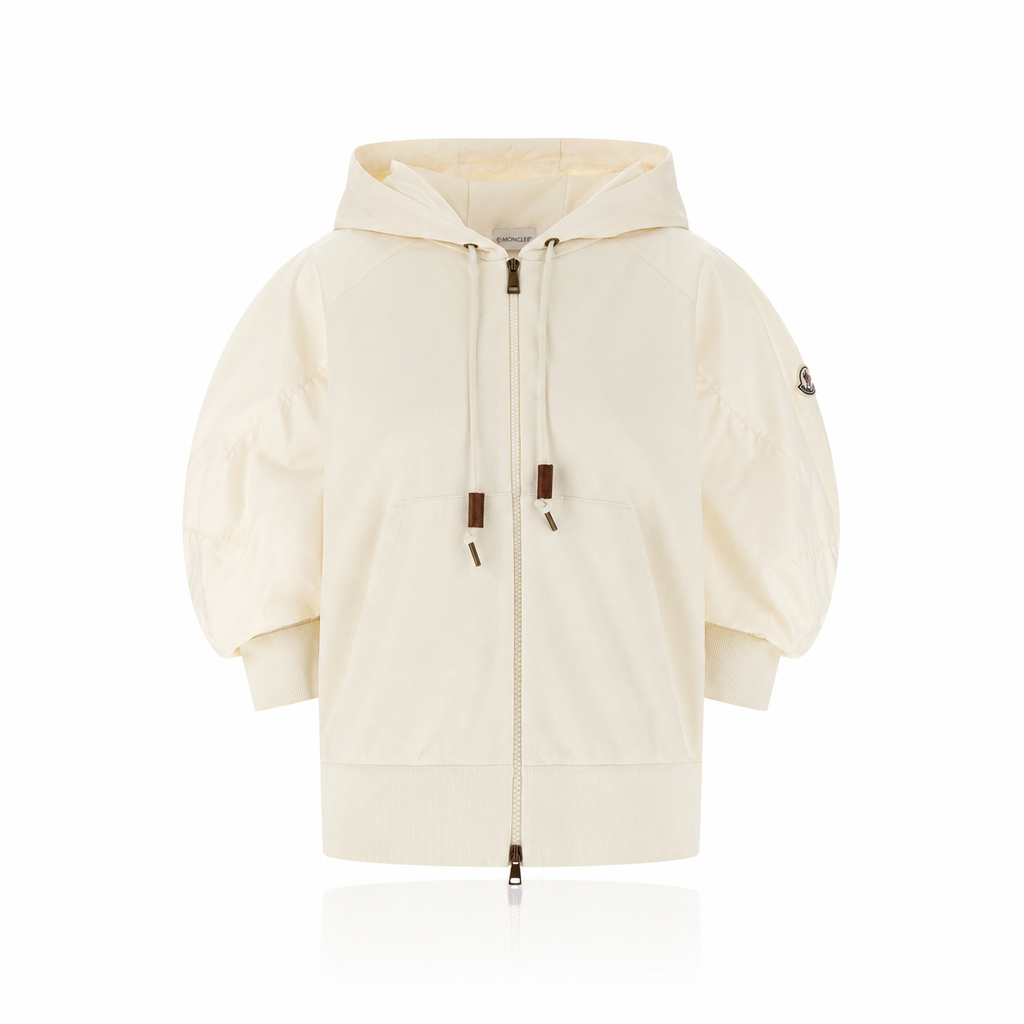 Moncler Puff Sleeve Zip-Up Hoodie