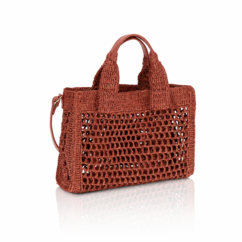 Chloé Raffia Banana East-West Tote Bag