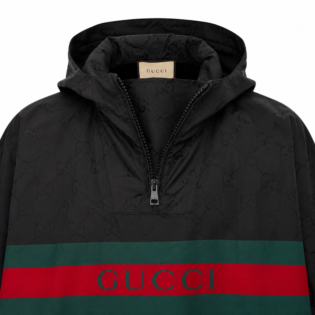 Gucci Hooded Rain Poncho Web Stripe
