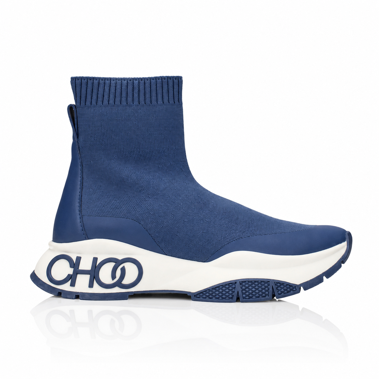 Jimmy Choo Raine Sock High-Top Blue Sneakers