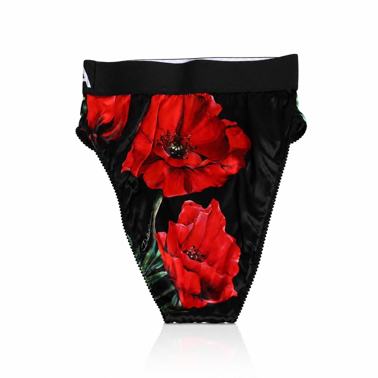 Dolce & Gabbana Red Poppy Silk Briefs