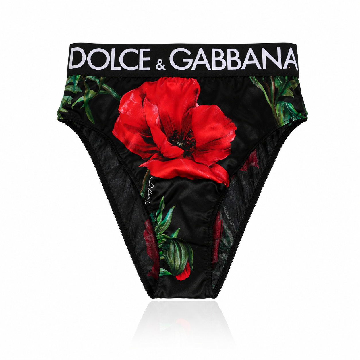 Dolce & Gabbana Red Poppy Silk Briefs