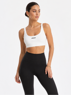 Versace White Ribbed Cotton Bra