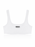 Versace White Ribbed Cotton Bra