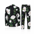 Abito da uomo formale 2 pezzi Dolce & Gabbana in cotone con rose nere