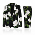 Abito da uomo formale 2 pezzi Dolce & Gabbana in cotone con rose nere
