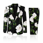 Abito da uomo formale 2 pezzi Dolce & Gabbana in cotone con rose nere