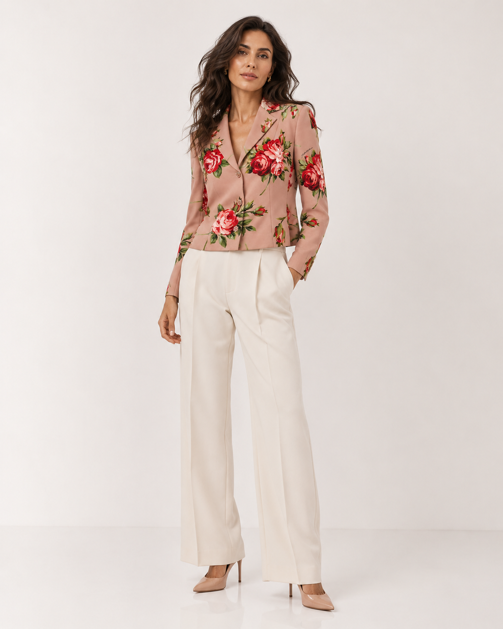 Dolce & Gabbana Rose Bouquet Silk Blazer
