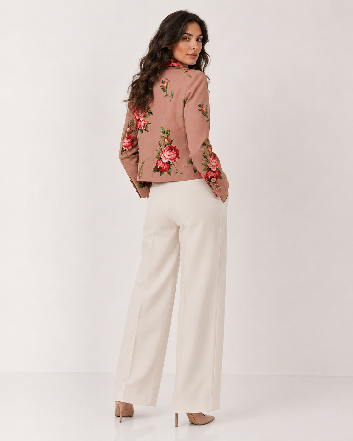 Dolce & Gabbana Rose Bouquet Silk Blazer