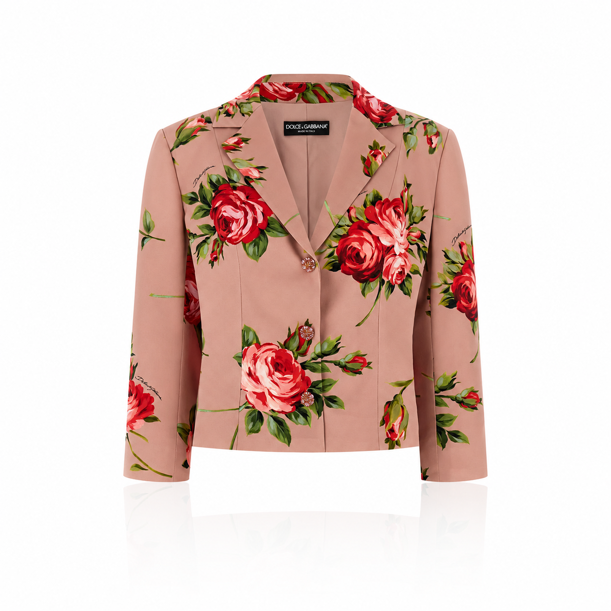 Dolce & Gabbana Rose Bouquet Silk Blazer