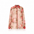 Dolce & Gabbana Bouquet Rose Silk Chiffon Shirt