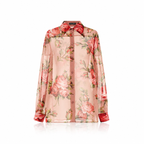 Dolce & Gabbana Bouquet Rose Silk Chiffon Shirt