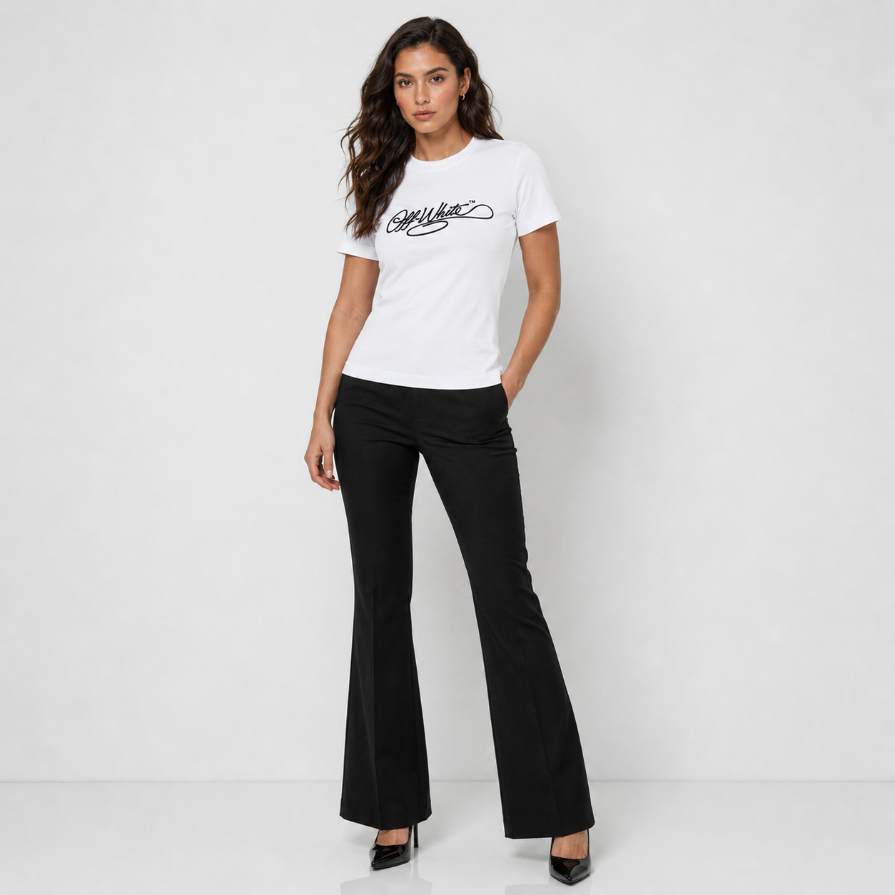 Off-White Script Logo Fitted Tee