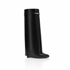 Givenchy Shark Pinch Leather Knee High Boots