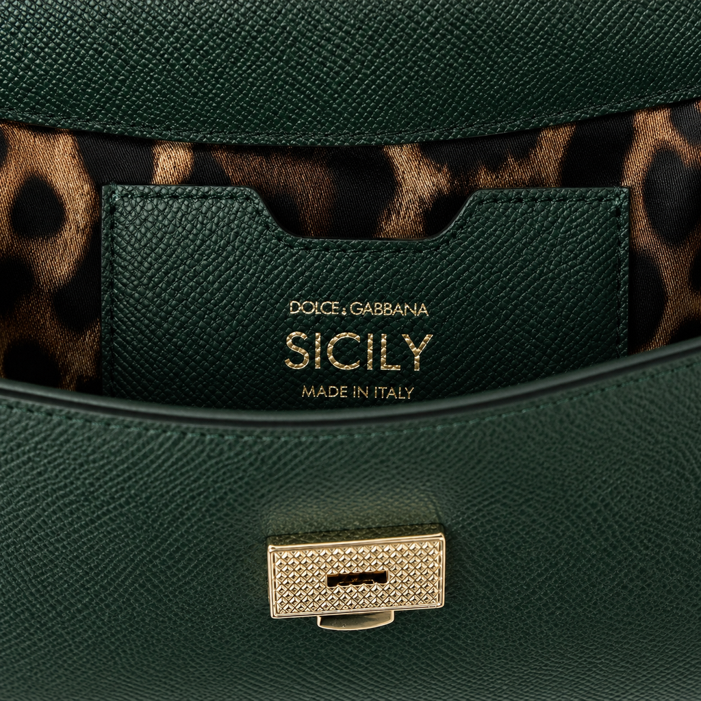 Dolce & Gabbana Medium Sicily Dauphine Leather Handbag