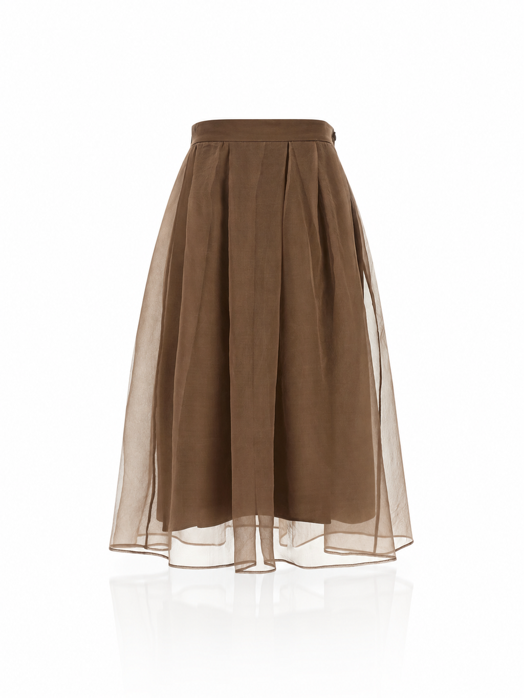 Brunello Cucinelli Crispy Silk Organza Midi Skirt